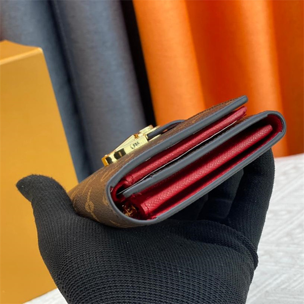 ルイヴィトン スーパーコピー 財布 モノグラムデザイン レッドインテリア ゴールド金具 多機能 LOUIS VUITTON