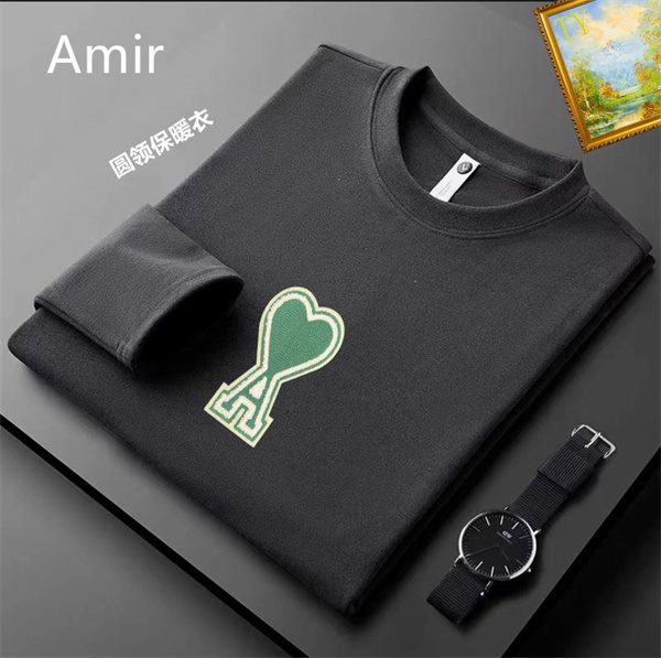 アミ パリス スーパーコピー 長袖Ｔシャツ Aハートロゴ 刺繍入り コットン リラックスシルエット AMI PARIS