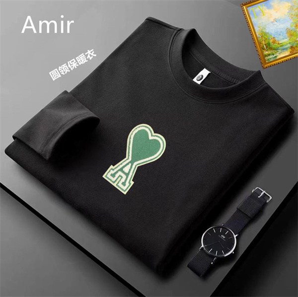 アミ パリス スーパーコピー 長袖Ｔシャツ Aハートロゴ 刺繍入り コットン リラックスシルエット AMI PARIS