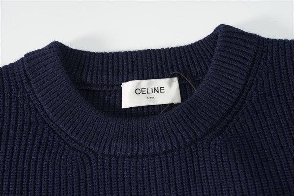 CELINE コピー セーター 刺繍ロゴ ウール素材 エレガントデザイン リブ編み素材 セリーヌ