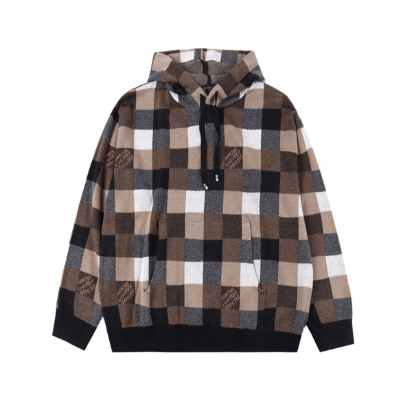 LOUIS VUITTON コピー パーカー クラシカルチェック コットン素材 シックなデザイン ルイ・ヴィトン