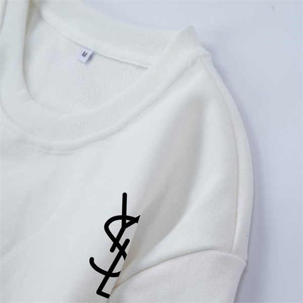 イヴサンローラン 偽物 トレーナー ブラック YSLロゴ クール デザイン YVES SAINT LAURENT