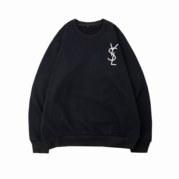イヴサンローラン 偽物 トレーナー ブラック YSLロゴ クール デザイン YVES SAINT LAURENT