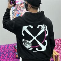 Off-White スーパーコピー パーカー シンプル ロゴデザイン 月と矢印モチーフ ブラック オフホワイト