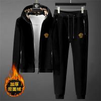 VERSACE コピー セットアップ メデューサ ロゴ 裏起毛 ゴールドアクセント 秋冬向け ヴェルサーチ