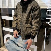 FENDI スーパーコピー ジャケット FFロゴ モノグラム ブラック ブラウン フェンディ