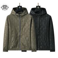 ジバンシィ コピー ジャケット モノグラムデザイン フード付き ボルドー カーキ GIVENCHY