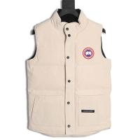 カナダグース コピー ベスト ロゴパッチ シングルスナップ オリーブグリーン ブラウン Canada Goose