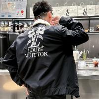 ルイヴィトン コピー ジャケット LVモチーフ 刺繍フラワー グレー オフホワイト LOUIS VUITTON