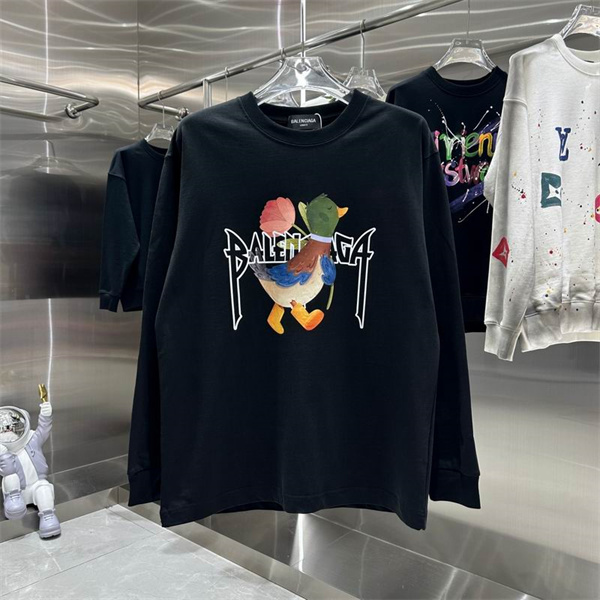 バレンシアガ 偽物 長袖Tシャツ カラフルアヒル 遊び心満載 BALENCIAGA