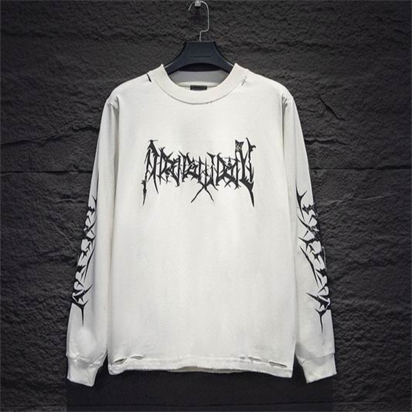 BALENCIAGA コピー 長袖Tシャツ トゲトゲフォント 個性的 デザイン バレンシアガ