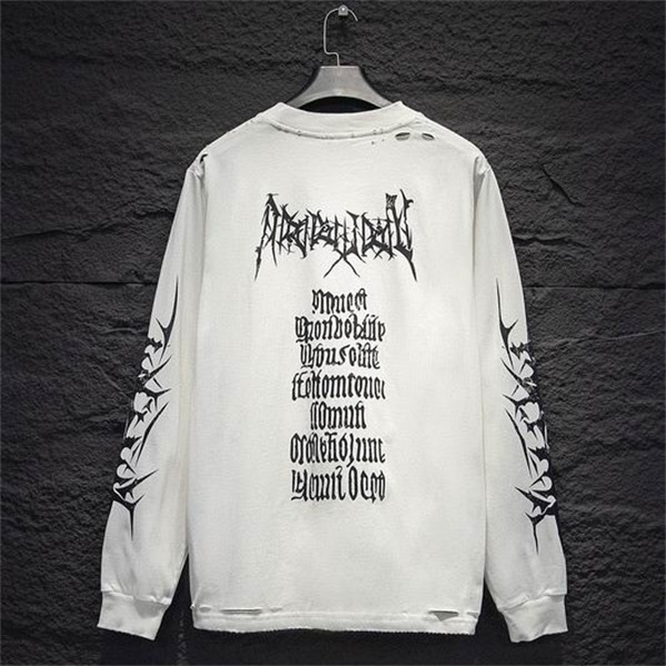 BALENCIAGA コピー 長袖Tシャツ トゲトゲフォント 個性的 デザイン バレンシアガ
