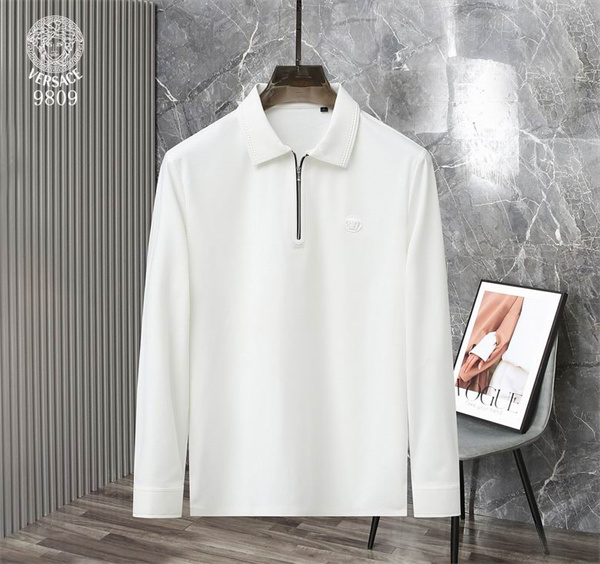 ヴェルサーチ スーパーコピー ポロTシャツ 1/4ジップ スタイリッシュ 柔らかい VERSACE