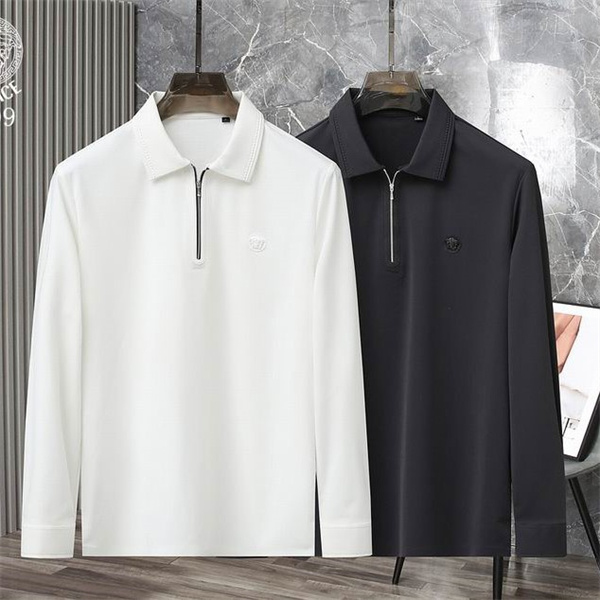 ヴェルサーチ スーパーコピー ポロTシャツ 1/4ジップ スタイリッシュ 柔らかい VERSACE