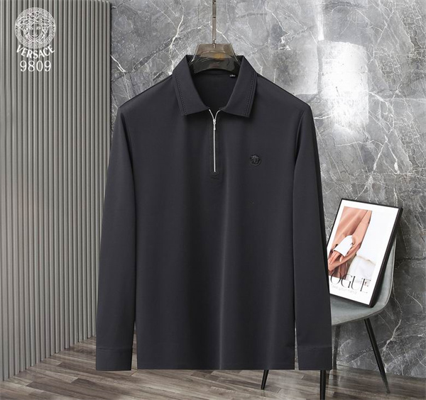 ヴェルサーチ スーパーコピー ポロTシャツ 1/4ジップ スタイリッシュ 柔らかい VERSACE