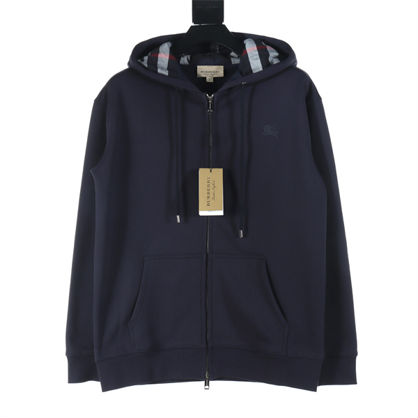 BURBERRY スーパーコピージャケット ジップアップ チェック柄フード バーバリー