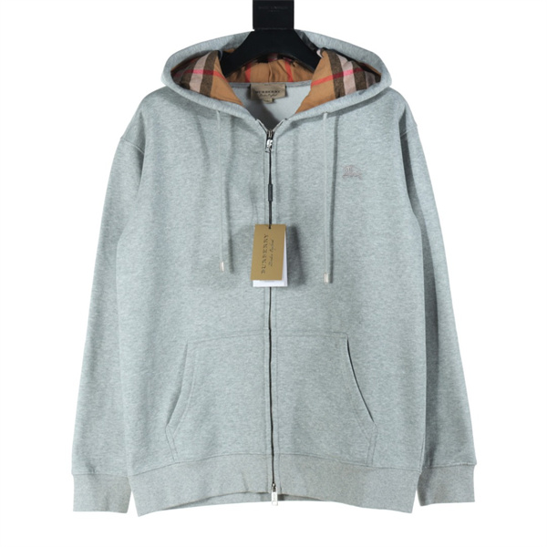 BURBERRY スーパーコピージャケット ジップアップ チェック柄フード バーバリー