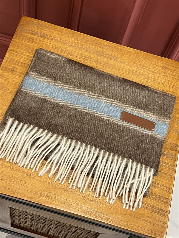 フェンディ コピー マフラー チェック柄 フリンジデザイン ブラウンブルー FENDI