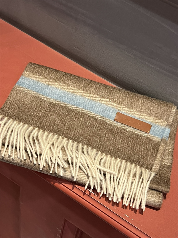 フェンディ コピー マフラー チェック柄 フリンジデザイン ブラウンブルー FENDI
