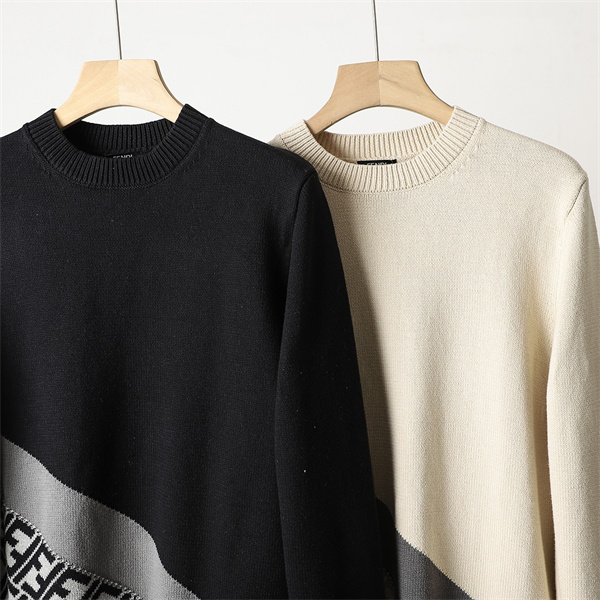FENDI コピー セーター ベージュ グレーライン FFモノグラム フェンディ