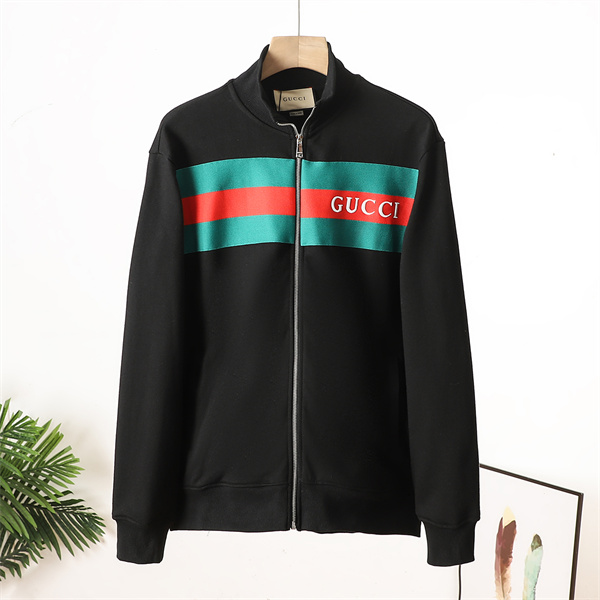 GUCCI コピー ジャケット グリーンレッドストライプ ブラック 