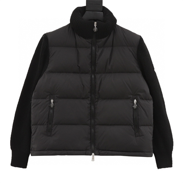モンクレール コピー ダウンジャケット リブ ニット 襟 袖付き ジップポケット  MONCLER