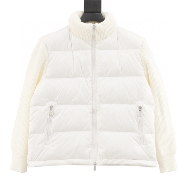 モンクレール コピー ダウンジャケット リブ ニット 襟 袖付き ジップポケット  MONCLER