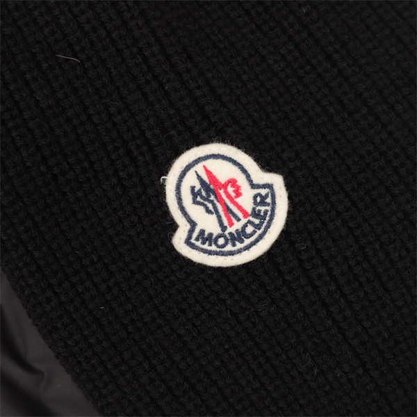 モンクレール コピー ダウンジャケット リブ ニット 襟 袖付き ジップポケット  MONCLER
