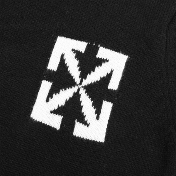 Off-White コピー セーター 矢印ロゴ シンプル モダン ストリート デザイン オフホワイト