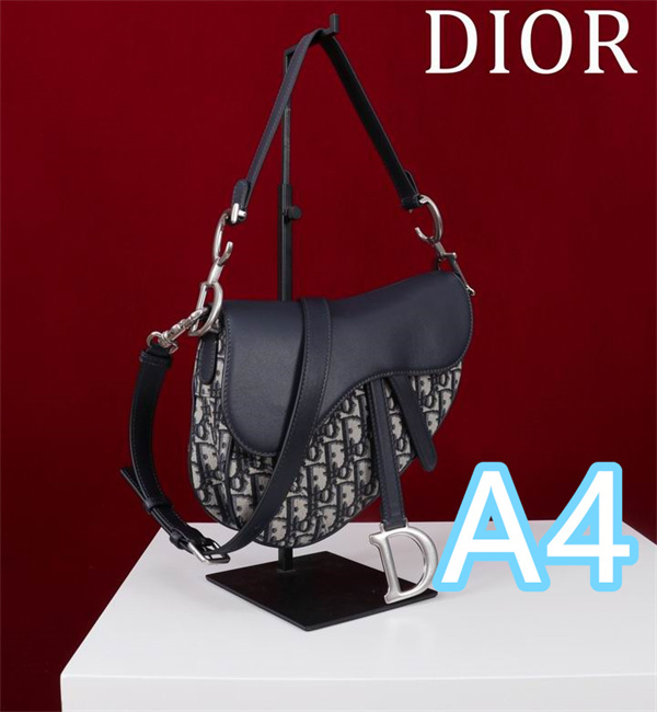 ディオール スーパーコピー サドルバッグ ブラック ホワイト ツートーン ユニークシルエット ゴールド金具 DIOR