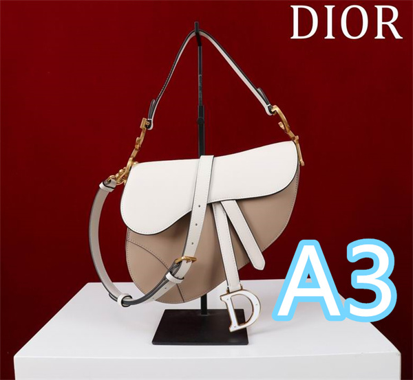 ディオール スーパーコピー サドルバッグ ブラック ホワイト ツートーン ユニークシルエット ゴールド金具 DIOR