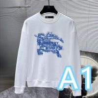 BURBERRY スーパーコピー トレーナー 青ペイント風ロゴ ホワイト×ブルー スタイリッシュ バーバリー