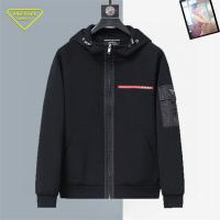 PRADA スーパーコピー ジャケット 赤ライン ロゴフード ポケット プラダ
