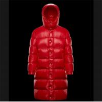 モンクレール 偽物 ロングダウンジャケット ロゴ刺繍 ポケット付き MONCLER