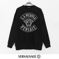 ヴェルサーチ 偽物 トレーナー チェーンモチーフ LA MEDUSA ロゴ 際立つ シンプル VERSACE