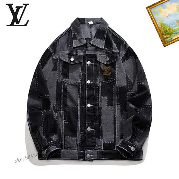 ルイヴィトン スーパーコピー デニムジャケット パッチワーク ゴールドロゴ 洗練 デザイン LOUIS VUITTON
