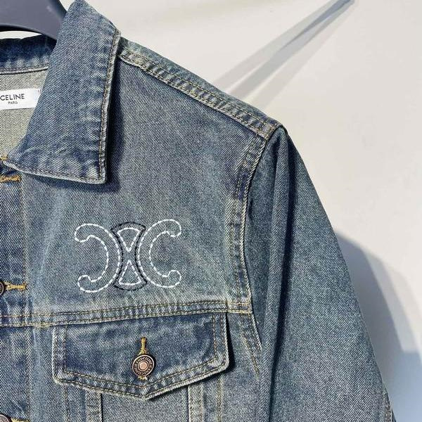 2024コレクション セリーヌ スーパーコピー デニムジャケット ダブルCロゴ CELINE PARIS 