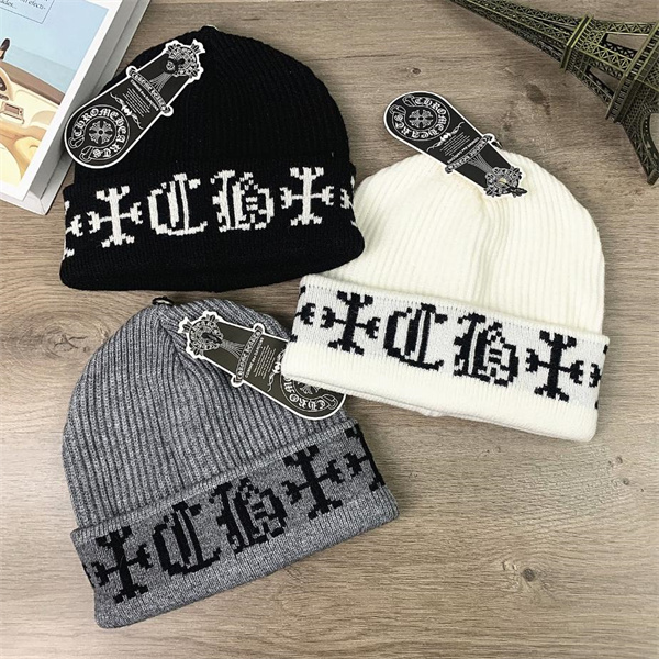 クロムハーツ 偽物 ニット帽 CHモノグラムロゴ ジャカード編み 保温性 ラグジュアリー CHROME HEARTS