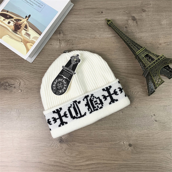 クロムハーツ 偽物 ニット帽 CHモノグラムロゴ ジャカード編み 保温性 ラグジュアリー CHROME HEARTS