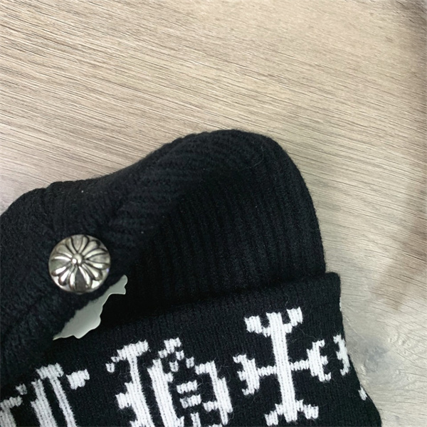 クロムハーツ 偽物 ニット帽 CHモノグラムロゴ ジャカード編み 保温性 ラグジュアリー CHROME HEARTS