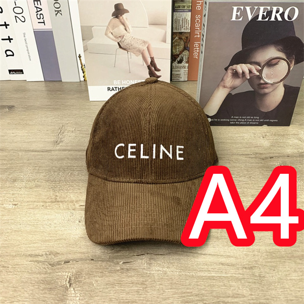CELINE コピー キャップ コーデュロイ 素材 ロゴ シンプル セリーヌ