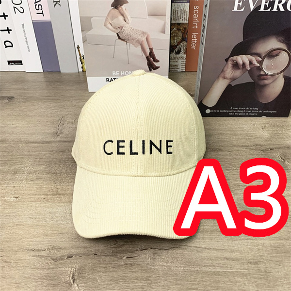 CELINE コピー キャップ コーデュロイ 素材 ロゴ シンプル セリーヌ