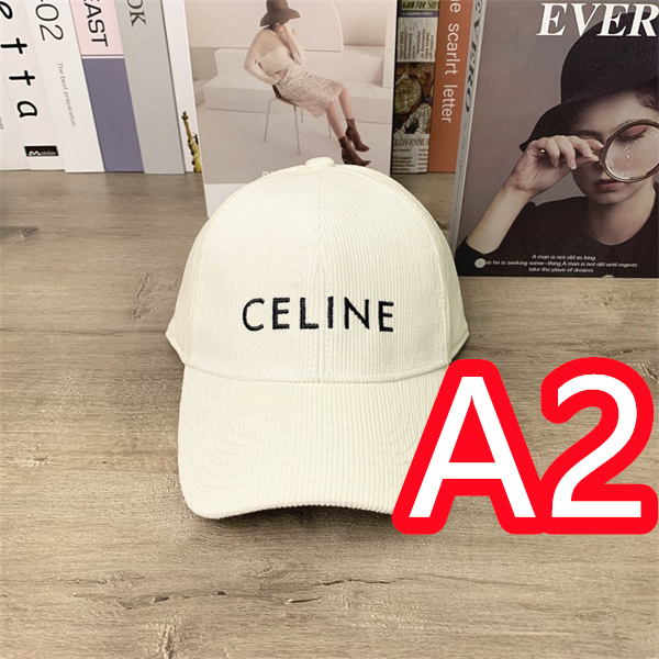 CELINE コピー キャップ コーデュロイ 素材 ロゴ シンプル セリーヌ