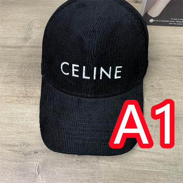 CELINE コピー キャップ コーデュロイ 素材 ロゴ シンプル セリーヌ