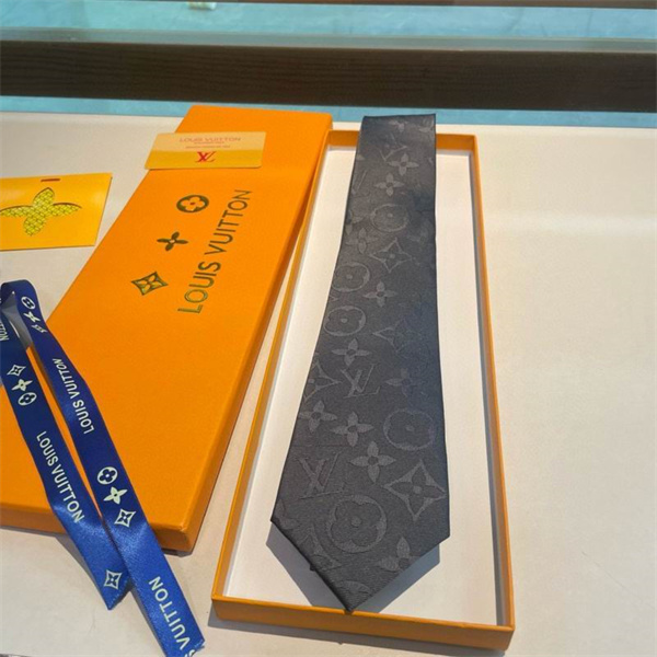 ルイヴィトン スーパーコピー ネクタイ シルバーグレー モノグラムパターン シルク LOUIS VUITTON