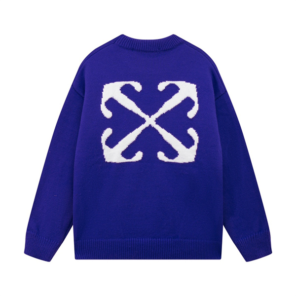 OFF-WHITE 偽物 セーター クロスアロー ロゴ アイコニック カジュアルストリートウェア オフホワイト