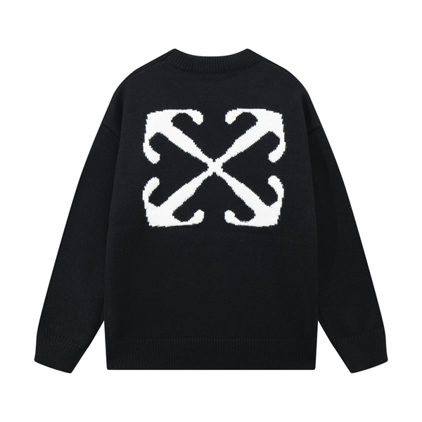OFF-WHITE 偽物 セーター クロスアロー ロゴ アイコニック カジュアルストリートウェア オフホワイト