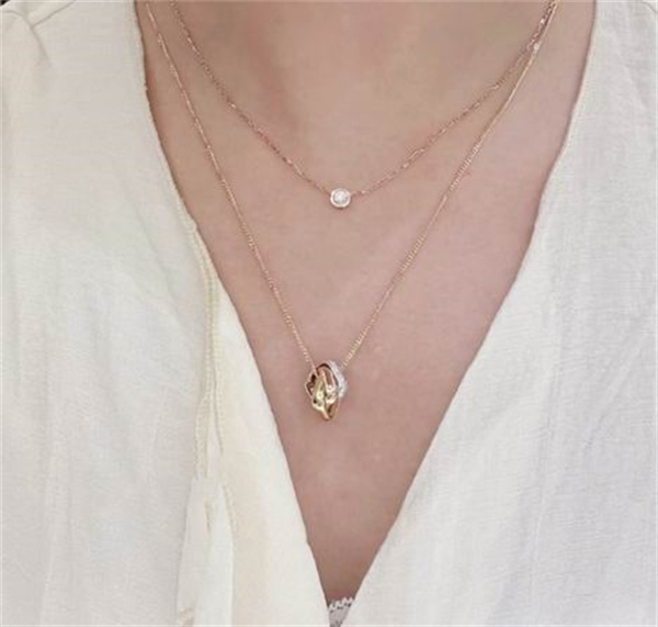 Cartier コピー ネックレス ゴールド ダイヤモンド リンクモチーフ エレガント カルティエ