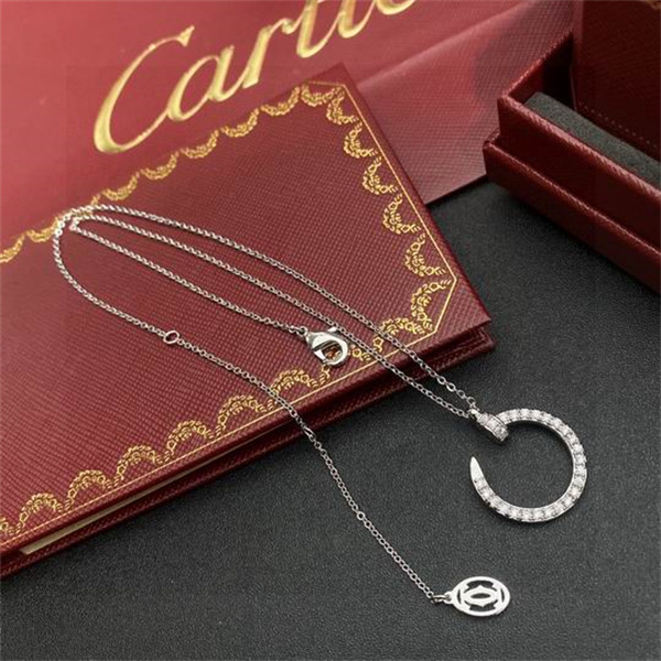 Cartier スーパーコピー ネックレス シルバー ダイヤモンド 月形 モダン カルティエ
