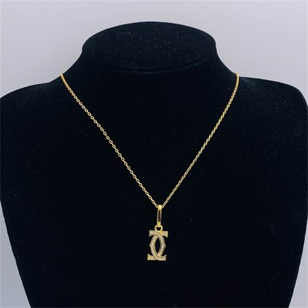 カルティエ コピー ネックレス ダブルC ロゴ ダイヤモンド シルバー クール Cartier